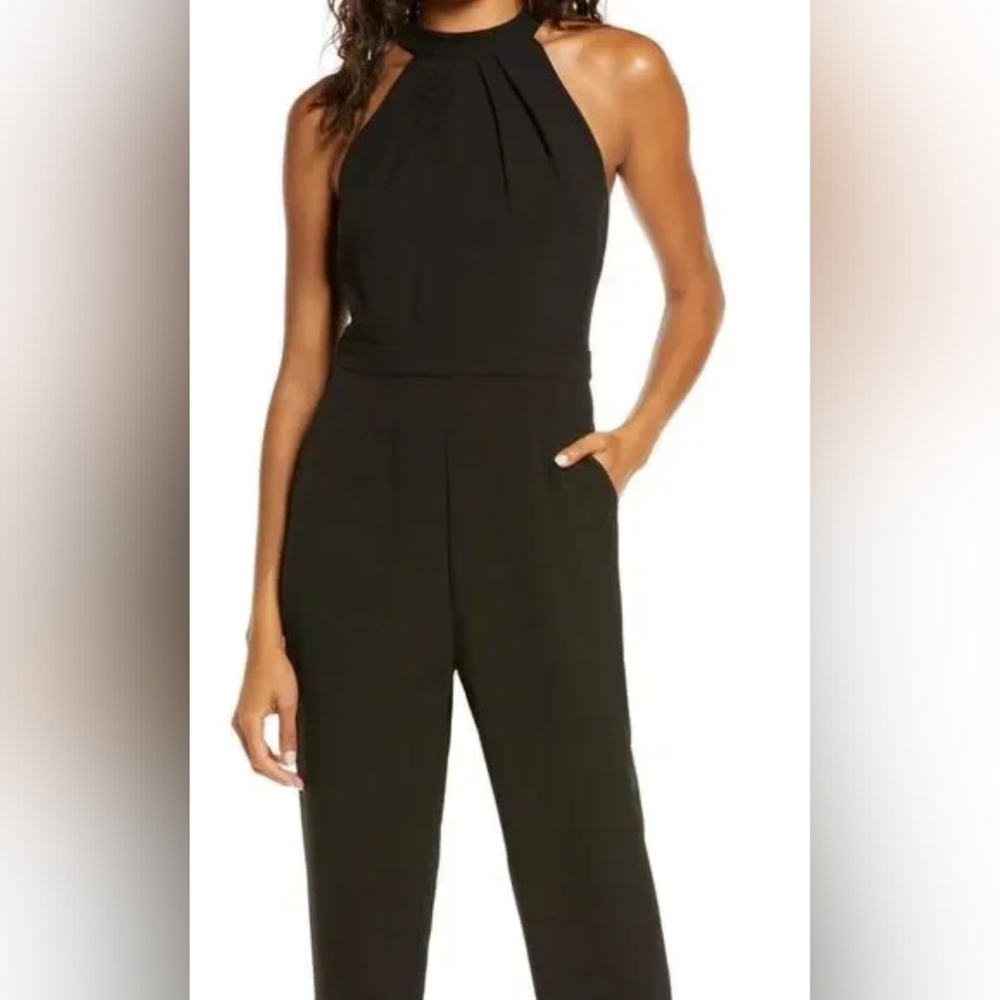 Julia Jordan Pleat Mock Neck Jumpsuit, size 4